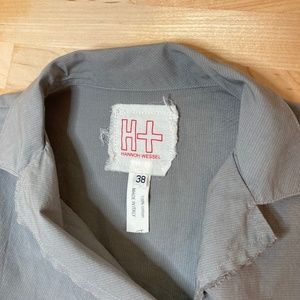 Hannoh Wessel Blouse, Blue/Gray, Size 38, Long Sleeve